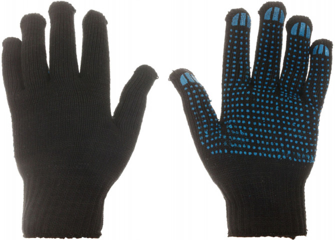 Перчатки трикотажные OfficeClean «Премиум» шестинитиевые, 7 класс, черные