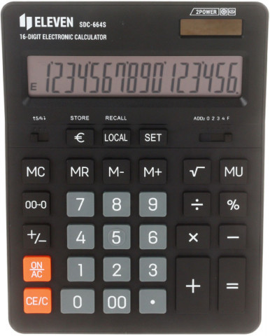 Калькулятор 16-разрядный Eleven SDC-664S черный - фото 2 - id-p226257787