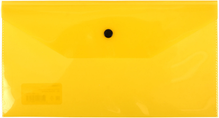 Папка-конверт пластиковая на кнопке «Стамм» С6+ толщина пластика 0,15 мм, прозрачная желтая - фото 2 - id-p226257824