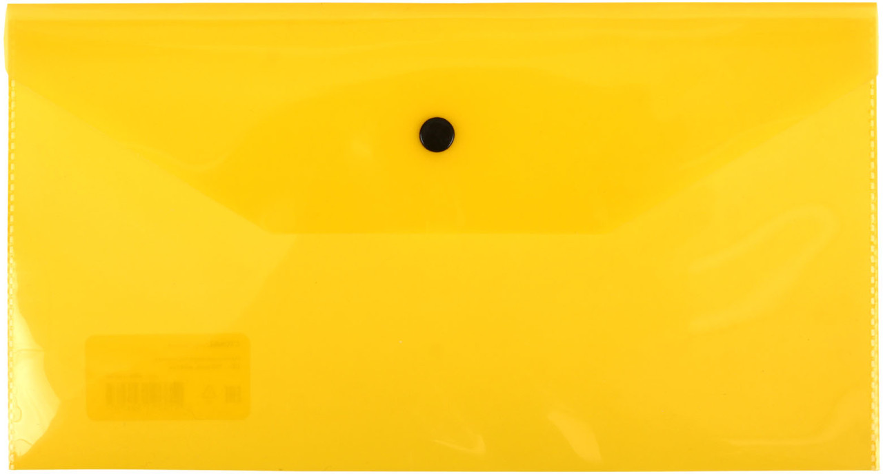 Папка-конверт пластиковая на кнопке «Стамм» С6+ толщина пластика 0,15 мм, прозрачная желтая - фото 3 - id-p226257824