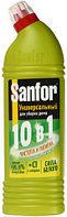 Средство чистящее для сантехники Sanfor Universal 10 в 1 1000 мл, «Лимонная свежесть», гель, с хлором