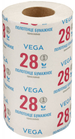 Полотенца бумажные Vega (в рулоне) 1 рулон, ширина 170 мм, серые
