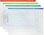 Папка-конверт пластиковая на молнии OfficeSpace А4 330*240 мм/325*230 мм, толщина пластика 0,12 мм,