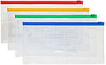 Папка-конверт пластиковая на молнии OfficeSpace А6+ 255*130 мм/250*120 мм, толщина пластика 0,12 мм,