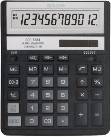 Калькулятор 12-разрядный Eleven SDC-888X черный - фото 1 - id-p226311782