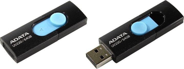 ADATA UV220 AUV220-64G-RBKBL USB2.0 Flash Drive 64Gb - фото 1 - id-p226358014