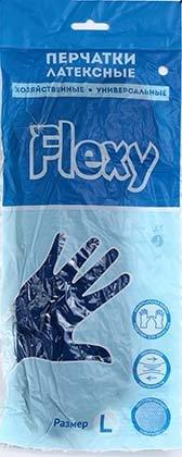 Перчатки латексные хозяйственные Flexy Gloves размер L, синие - фото 4 - id-p226358047