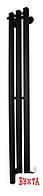 Полотенцесушитель Маргроид Ferrum Inaro СНШ 100x6 3 крючка профильный (черный матовый, справа)