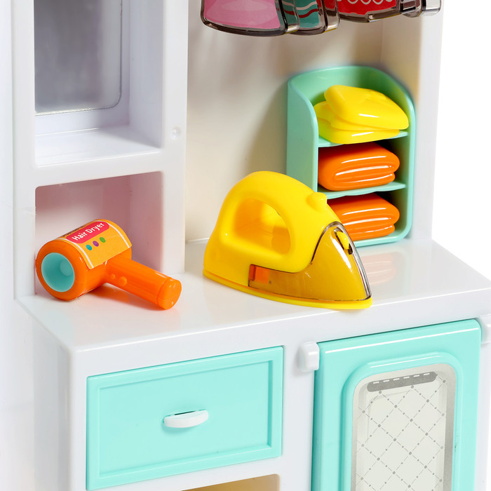 Набор мебели для кукол "Ванная комната", санузел, раковина, гардеробная - фото 8 - id-p226358430