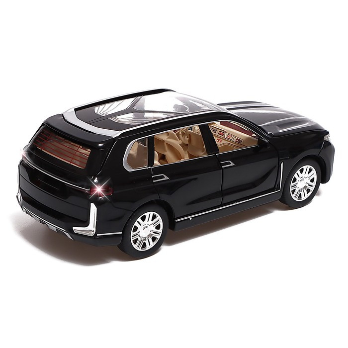 Машина металлическая BMW X7, 1:24, открываются двери, капот, багажник, цвет чёрный - фото 3 - id-p226358448