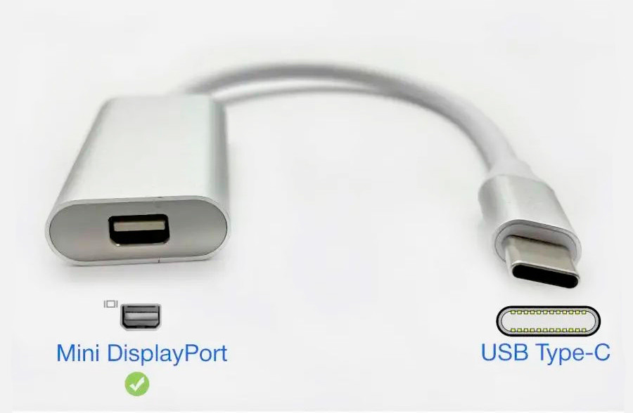 Адаптер - переходник USB3.1 Type-C - Mini DisplayPort, серебро - фото 2 - id-p220764995