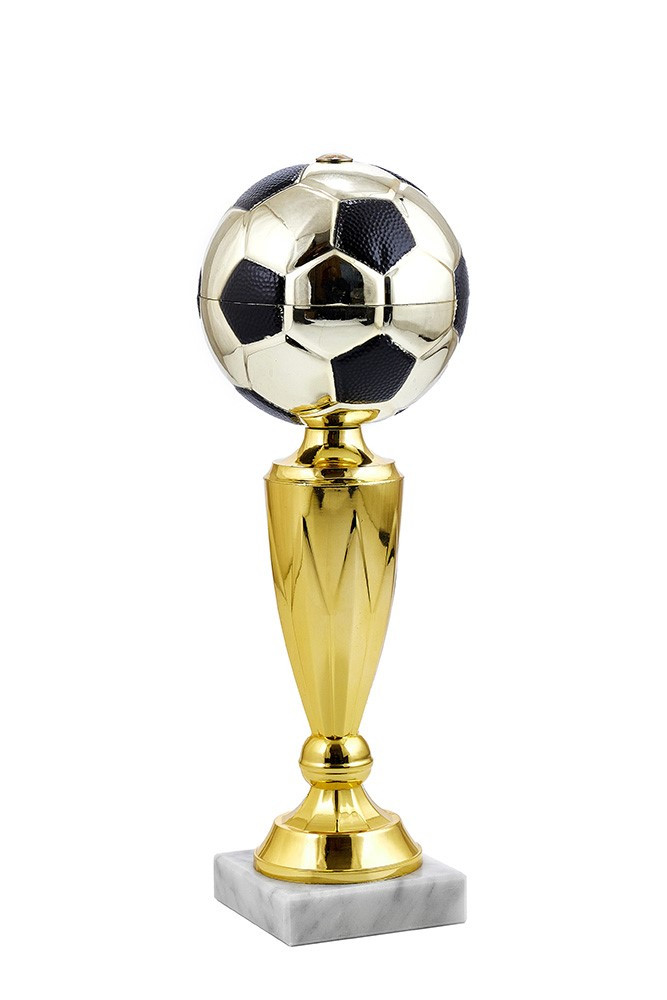Кубок   "Золотой мяч" на мраморной подставке , высота 32 см, шар 10 см арт. 819-320-100
