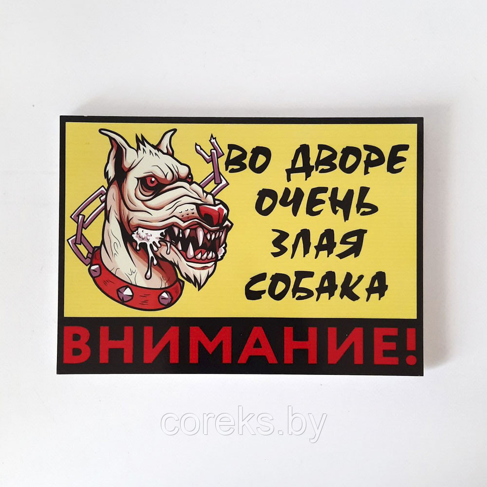 Табличка "Во дворе очень злая собака" №34 (30*21 см) - фото 1 - id-p226369662