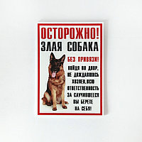 Табличка "Осторожно Злая собака" №35 (18*25 см)