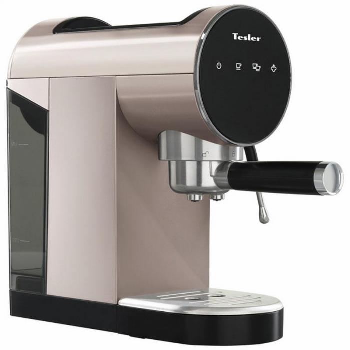 Рожковая кофемашина эспрессо бойлерная ручная кофеварка с капучинатором Tesler ECM-260 Sand Grey - фото 1 - id-p226256291