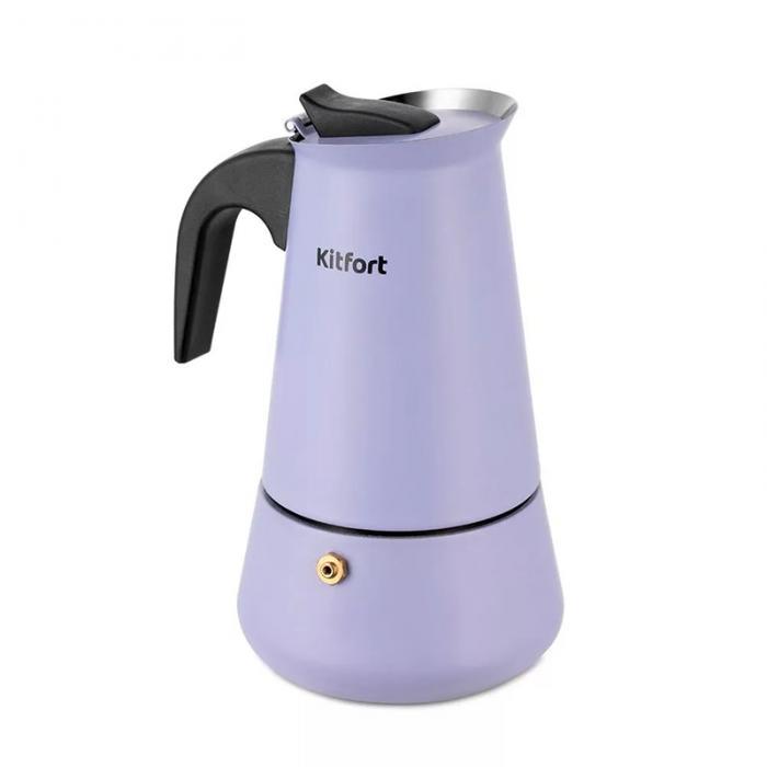 Гейзерная кофеварка на 6 порции для индукционной плиты Kitfort КТ-7149 - фото 1 - id-p226256373
