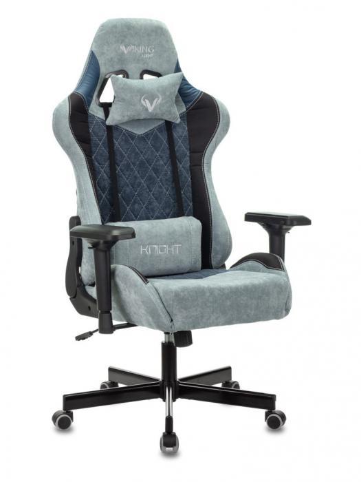 Компьютерное кресло Zombie Viking 7 Knight BL 1382454 серое тканевое для геймера - фото 1 - id-p226356883