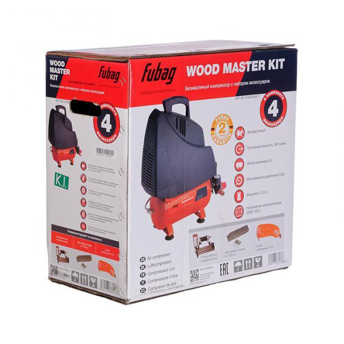 Компрессор безмасляный коаксиальный FUBAG WOOD MASTER KIT ( + 4 предмета) - фото 5 - id-p225825534