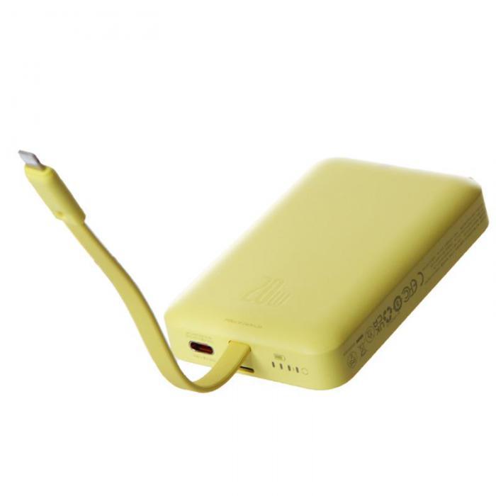 Внешний аккумулятор Baseus CN Power Bank 10000mAh 20W + кабель Type-C Lemon Yellow P10022108Y22-00 - фото 1 - id-p226132779