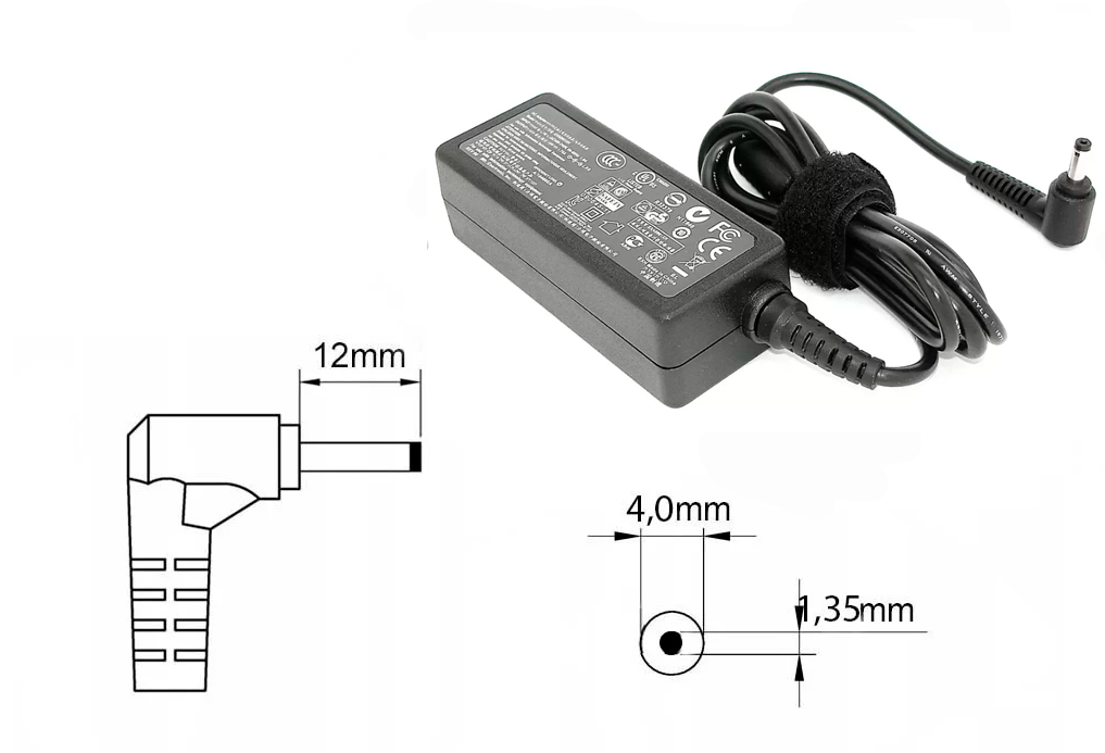 Оригинальная зарядка (блок питания) для ноутбука Asus VivoBook Q200, S200, S201, 33W, штекер 4.0x1.35 мм