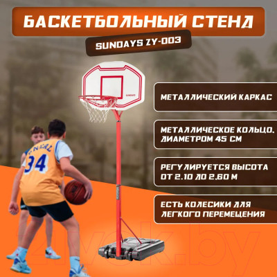 Баскетбольный стенд Sundays ZY-003 - фото 7 - id-p223469537