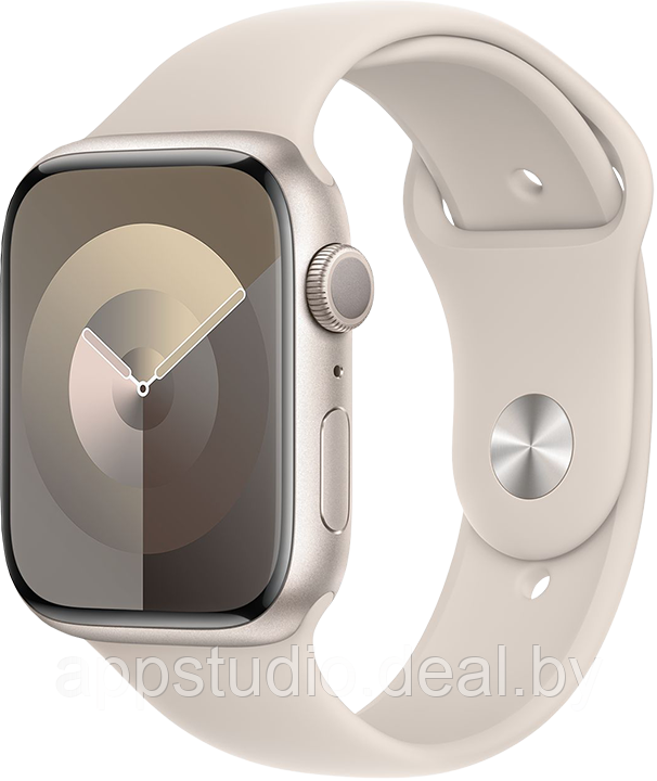 Apple Watch Series 9 45 мм (алюминиевый корпус, звездный/звездный спортивный силиконовый) MR973 - фото 1 - id-p226369922