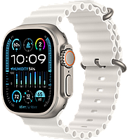 Apple Watch Ultra 2 LTE 49 мм (титановый корпус, титановый/белый, ремешок из эластомера) MREJ3