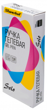 Ручка гелев. Silwerhof Solo d=0.5мм черн. черн. кор.карт. сменный стержень игл... - фото 4 - id-p226370312