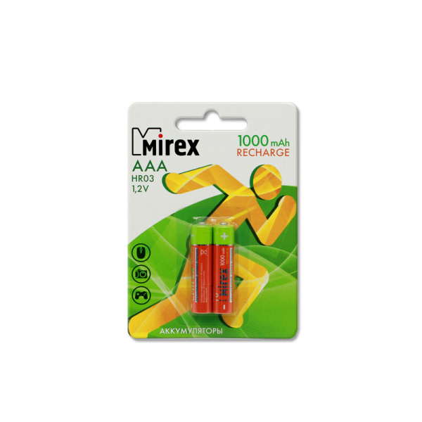 Аккумулятор Ni-MH Mirex HR03 / AAA 1000mAh 1,2V 2ВР - фото 1 - id-p226370343