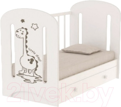 Детская кроватка VDK Dino с маятником и ящиком - фото 3 - id-p226372347