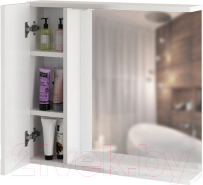 Шкаф с зеркалом для ванной Mixline Квадро 75 L 551702 - фото 2 - id-p226372988
