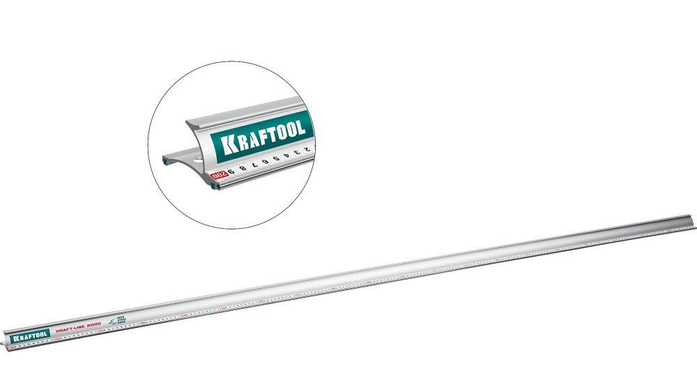 Kraftool Линейка алюминиевая, усиленная 2.0 м, стальная направляющая (34275-200) KRAFTOOL - фото 1 - id-p226322208