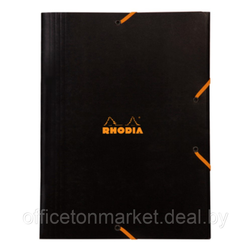 Папка на резинках "Rhodia", A4, 40 мм, картон, черный - фото 1 - id-p225402447