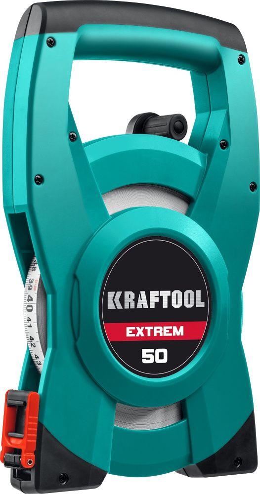 Kraftool Мерная лента 50м, стальное полотно, геодезийная, быт. "EXTREM" (34185-50) KRAFTOOL - фото 1 - id-p226320422