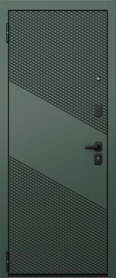 Входная дверь Mastino T4 Trust Eco PP черный муар металлик/авокадо/эмаль белоснежный - фото 2 - id-p223884163