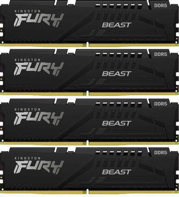 Оперативная память Kingston Fury Beast Black KF552C40BBK4-64 DDR5 - 4x 16ГБ 5200МГц, DIMM, Ret - фото 1 - id-p223609263