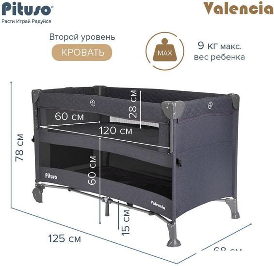 Манеж-кровать Pituso Valencia (серый) - фото 8 - id-p225064395