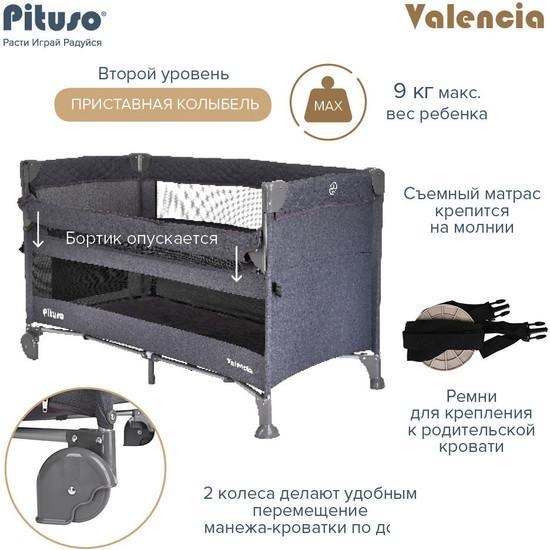 Манеж-кровать Pituso Valencia (серый) - фото 9 - id-p225064395