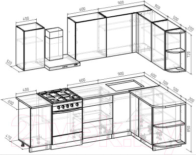 Готовая кухня Интермебель Микс Топ-14 1.9x1.6м правая - фото 7 - id-p226380366