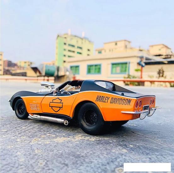 Легковой автомобиль Maisto Harley-Davidson 1970 Corvette 32193 (черный/оранжевый) - фото 3 - id-p225805988