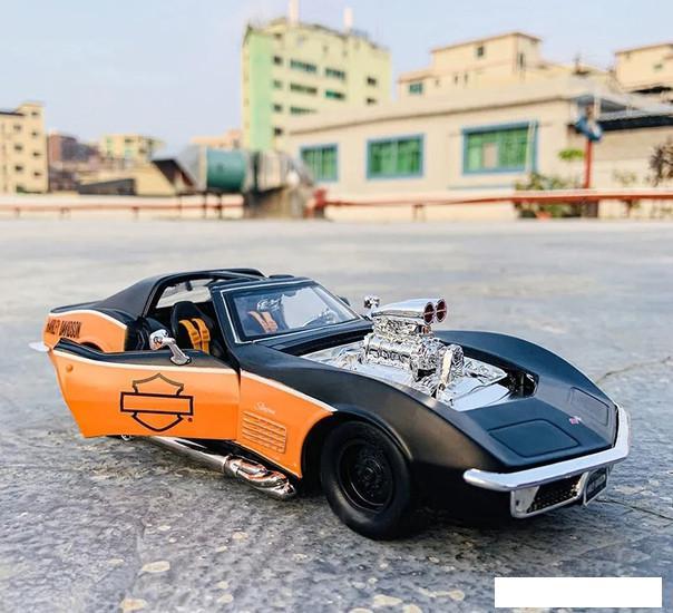 Легковой автомобиль Maisto Harley-Davidson 1970 Corvette 32193 (черный/оранжевый) - фото 7 - id-p225805988