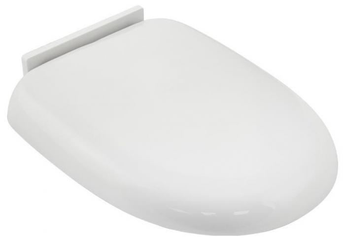 САНАКС P07 Крышка для унитаза белая пластиковая с микролифтом, заоваленная - фото 1 - id-p226331726