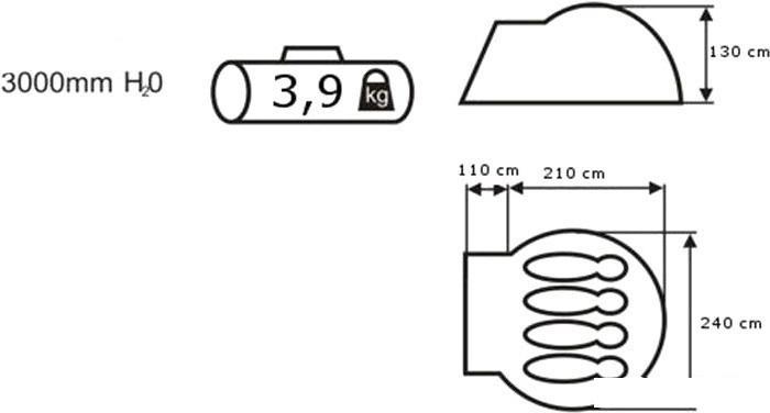 Палатка Acamper Acco 4 (синий) - фото 2 - id-p225818977