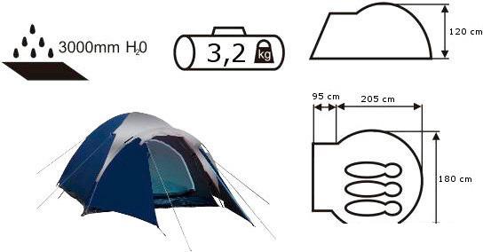 Палатка Acamper Acco 3 (синий) - фото 5 - id-p225818978