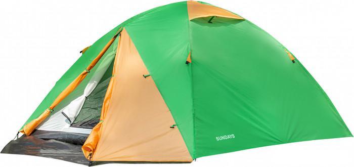 Треккинговая палатка Sundays ZC-TT009-4P v2 (зеленый/желтый) - фото 1 - id-p225807726