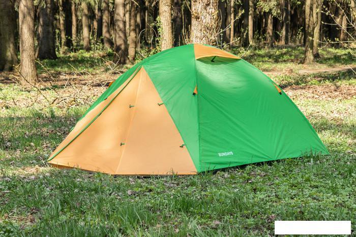 Треккинговая палатка Sundays ZC-TT009-4P v2 (зеленый/желтый) - фото 2 - id-p225807726
