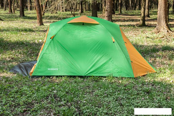 Треккинговая палатка Sundays ZC-TT009-4P v2 (зеленый/желтый) - фото 5 - id-p225807726