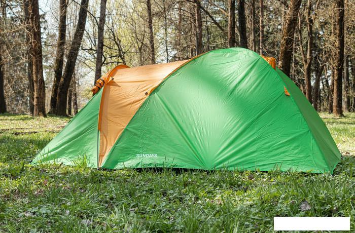 Треккинговая палатка Sundays ZC-TT010-4P v2 (зеленый/желтый) - фото 5 - id-p225807745