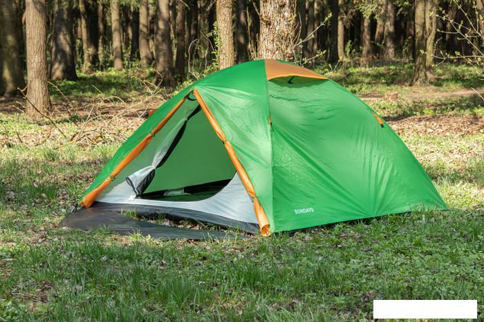 Треккинговая палатка Sundays ZC-TT009-3P v2 (зеленый/желтый) - фото 4 - id-p225807759