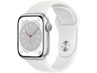 APPLE Watch Series 8 GPS 41mm Silver Aluminum Case with White Sport Band - S/M MP6L3